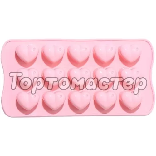 Форма силиконовая "Сердечки" 15 шт 20,5×10 см 549347