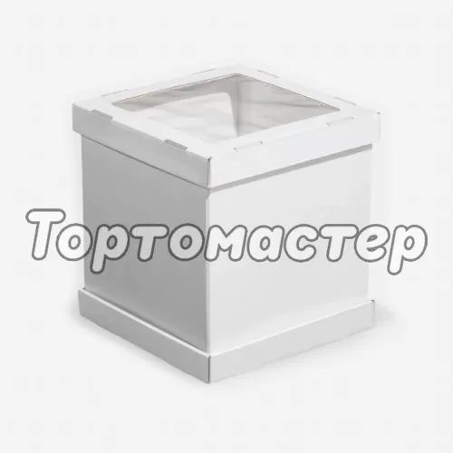 Коробка для торта с окном белая 26х26х30 см ForG STRONG I W W 260*260*300 S