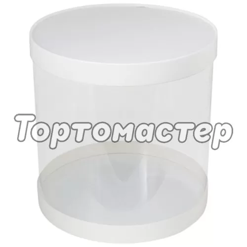 Коробка для торта тубус белая 16х10 см 